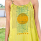 Banana Dress - Yellow Hand Blocked Self Weaved Spaghetti Dress