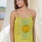 Banana Dress - Yellow Hand Blocked Self Weaved Spaghetti Dress